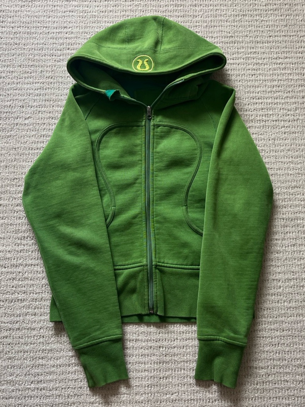 Green Lululemon scuba zip hoodie